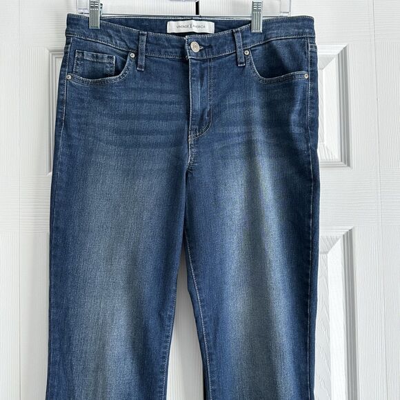 Vintage America Jeans Womens Size 10/30 Blue Medium Wash Denim Boot Cut Mid Rise - Picture 2 of 14